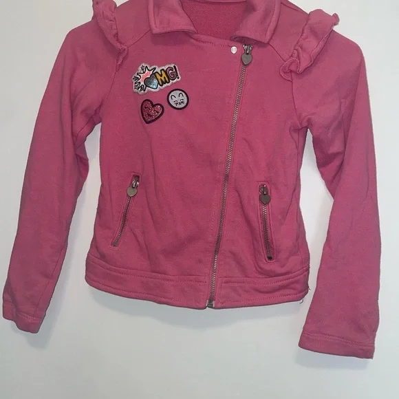 Pink Kids Jacket with Fun Patches - Picture 1 of 6